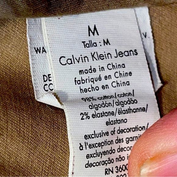 Women’s Calvin Klein Short Cropped Field Jacket Button Front Canvas Size Medium - Picture 11 of 12